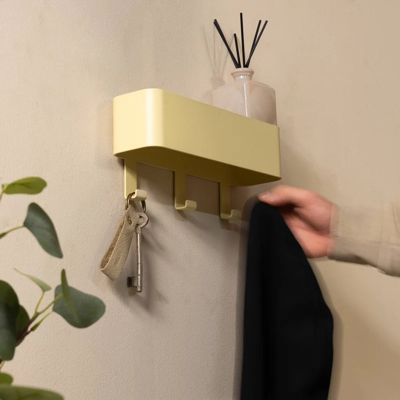 Hakenleiste Garderobenhaken DAX PLAY 3 Butter Yellow, Spinder Design