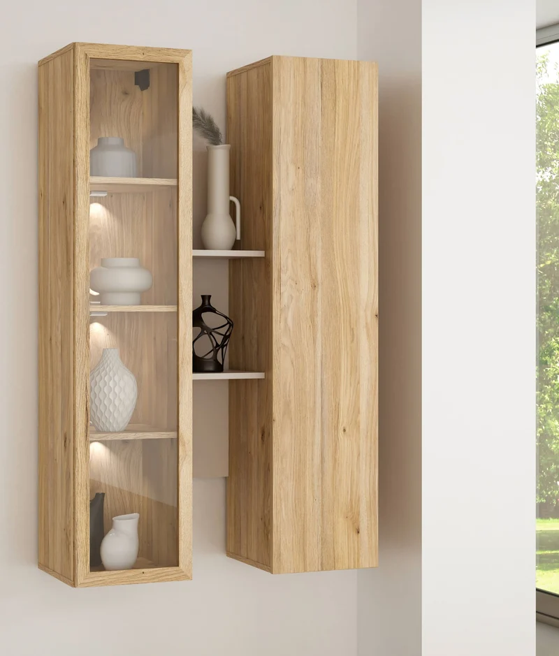 Hängevitrine Wandregal BREATHTAKER 2 Türen mit Regalelement, von Forte