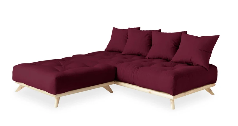 Ecksofa SENZA Sofa aus DAYBED mit Hocker Gestell Kiefer natur Karup