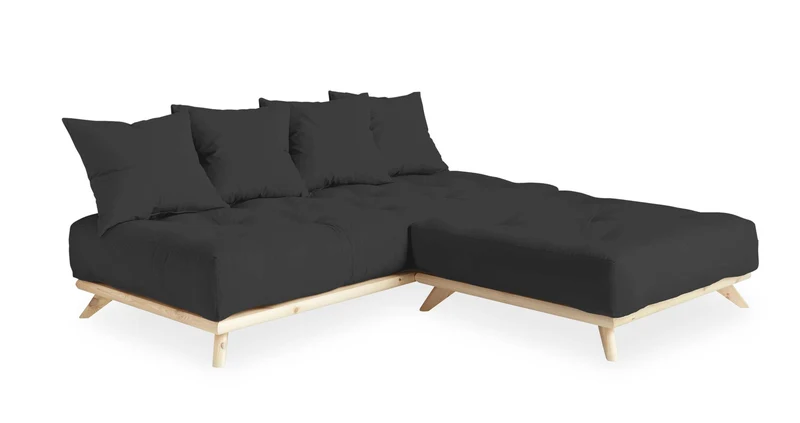 Ecksofa SENZA Sofa aus DAYBED mit Hocker Gestell Kiefer natur Karup