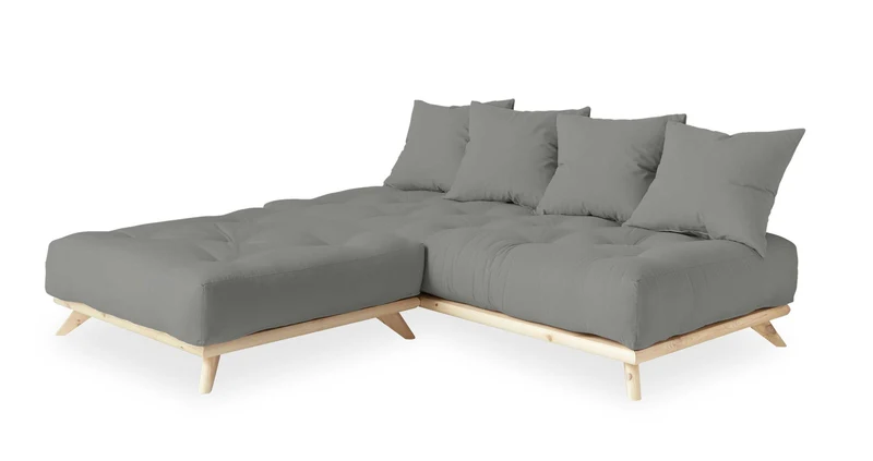 Ecksofa SENZA Sofa aus DAYBED mit Hocker Gestell Kiefer natur Karup