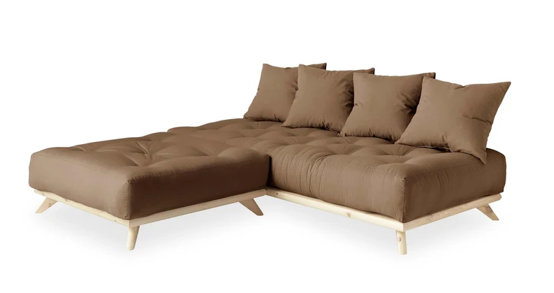 Ecksofa SENZA Sofa aus DAYBED mit Hocker Gestell Kiefer natur Karup