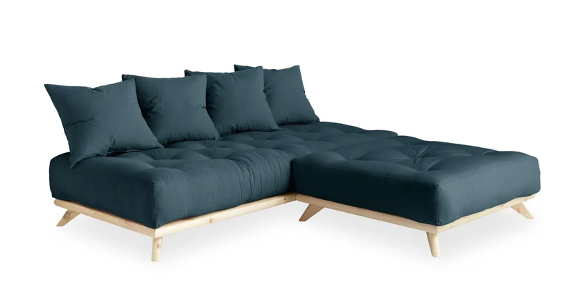 Ecksofa SENZA Sofa aus DAYBED mit Hocker Gestell Kiefer natur Karup