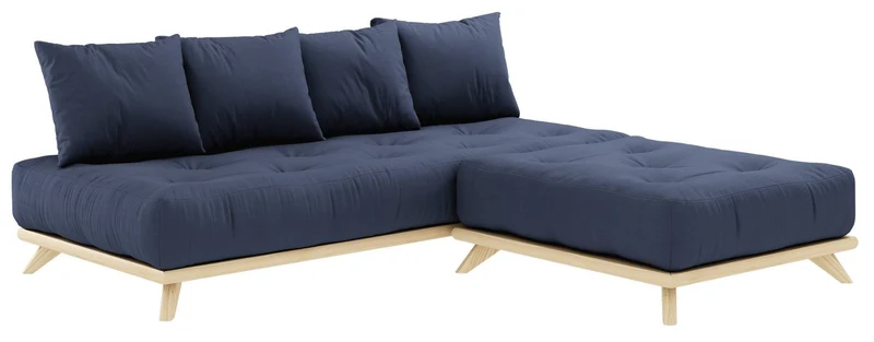 Ecksofa SENZA Sofa aus DAYBED mit Hocker Gestell Kiefer natur Karup
