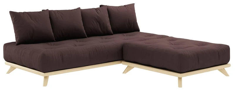 Ecksofa SENZA Sofa aus DAYBED mit Hocker Gestell Kiefer natur Karup