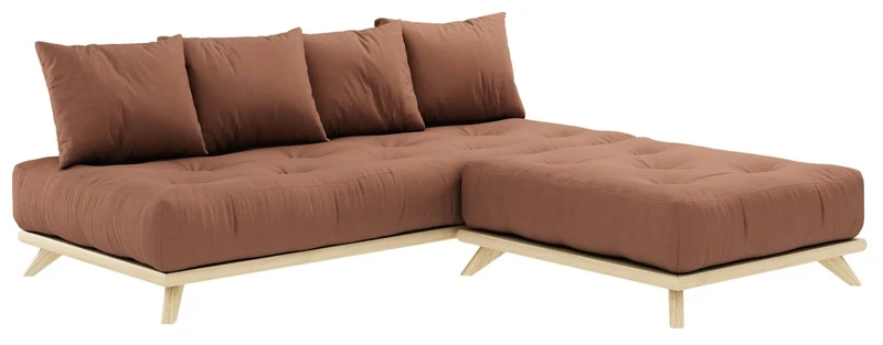 Ecksofa SENZA Sofa aus DAYBED mit Hocker Gestell Kiefer natur Karup