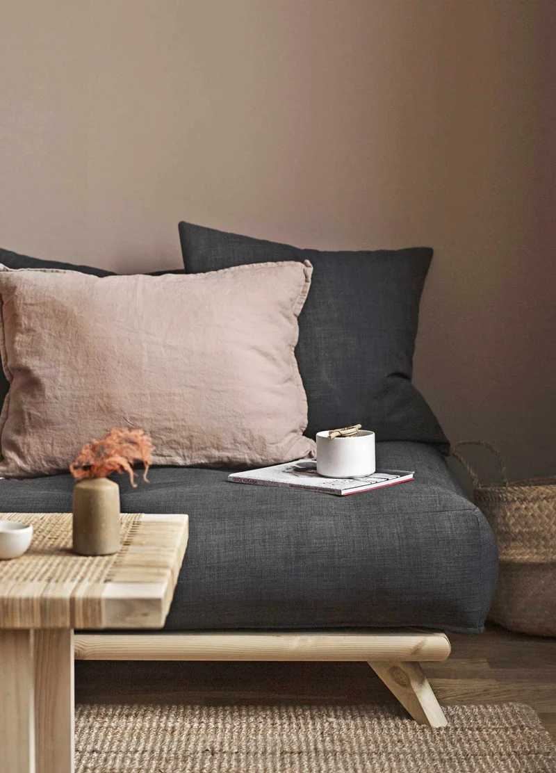 Ecksofa SENZA Sofa aus DAYBED mit Hocker Gestell Kiefer natur Karup