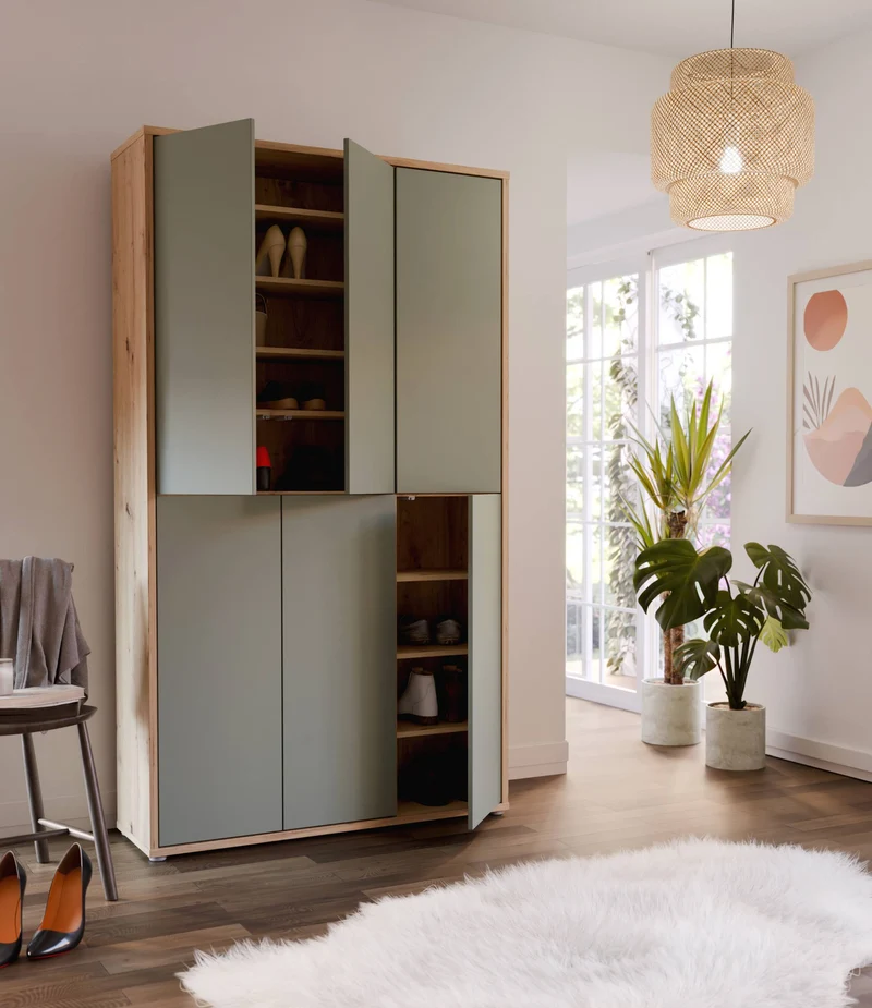 Schrank ALICE SPRINGS 6-trg Artisan Eiche mit Secret Grey / Sage Green