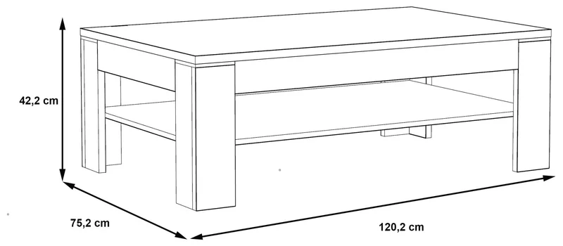 Couchtisch SNOW 120 x 75 cm Optik Weiß matt von Forte