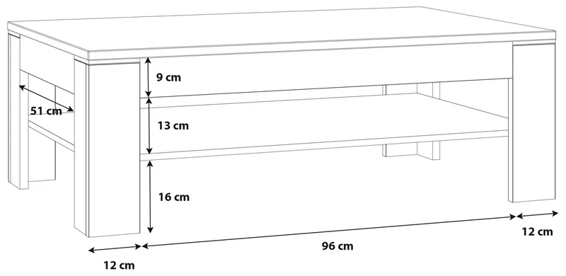 Couchtisch SNOW 120 x 75 cm Optik Weiß matt von Forte