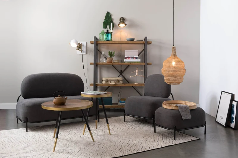 Sofa Couch POLLY GREY 2-Sitzer