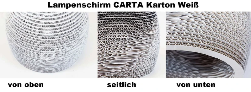 Bogenleuchte CARTA weiß, 1-flammig Stehleuchte mit Schirm aus Karton