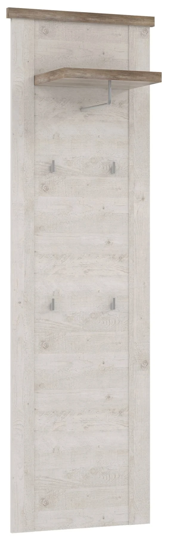 Garderobe DURO 4-tlg. Komplett-Set, Pinie weiß Absetzungen Eiche Antik