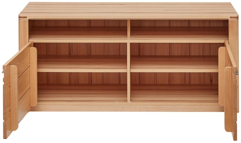 Wohnzimmerschrank NATURE ONE FF82, 4-tlg. Kernbuche Massivholz