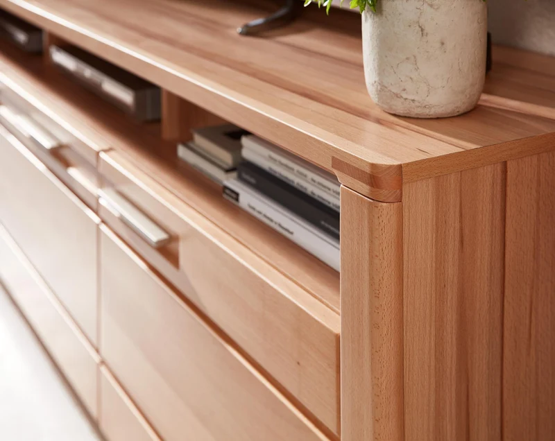 Wohnzimmerschrank NATURE ONE FF80, 4-tlg. Kernbuche Massivholz