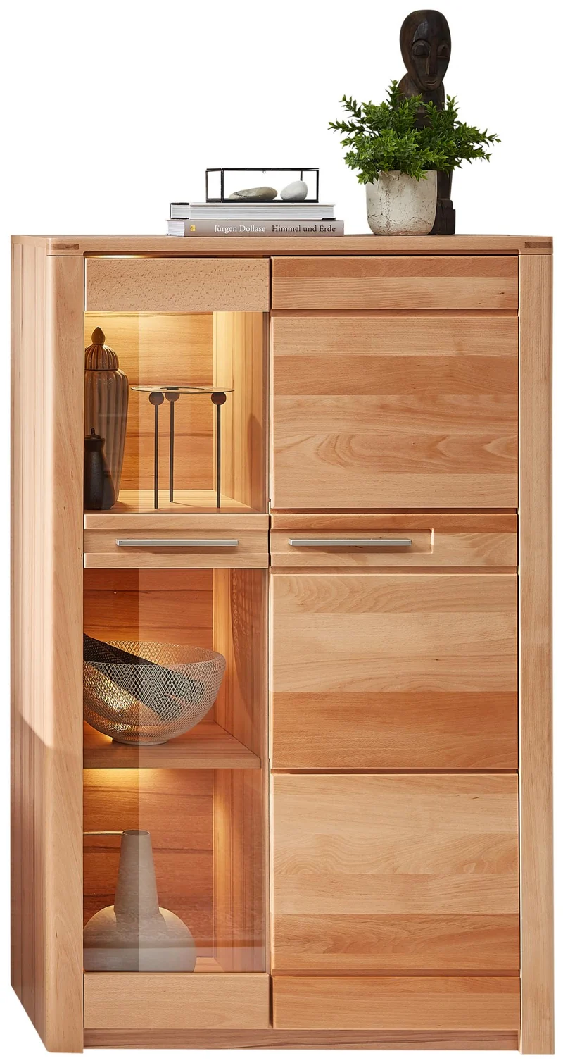 Wohnzimmerschrank NATURE ONE FF80, 4-tlg. Kernbuche Massivholz
