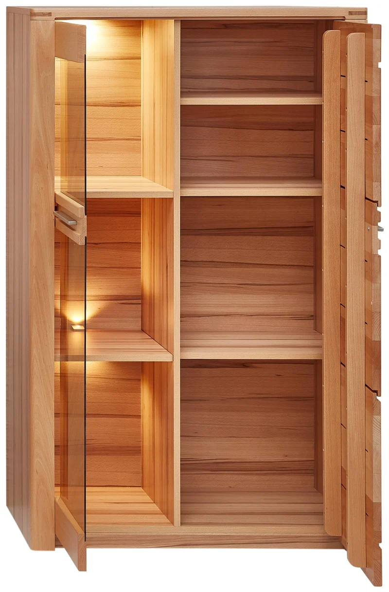 Wohnzimmerschrank NATURE ONE FF80, 4-tlg. Kernbuche Massivholz