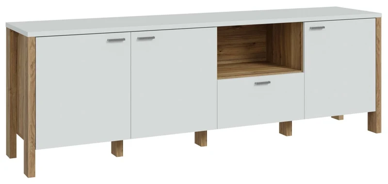 TV-Board SAITAMA Lowboard Dekor Secrey Grey / Eiche Nachbildung, Forte