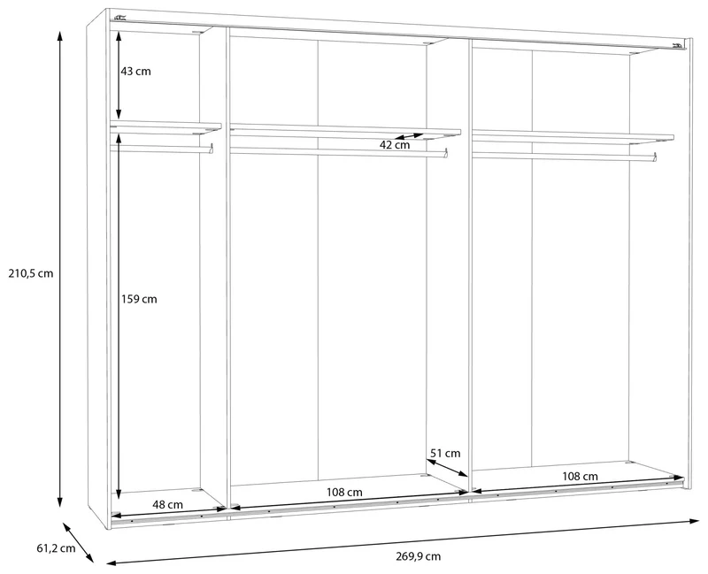 Schwebetürenschrank Kleiderschrank MAYACUS Weiß / Mauvella Eiche