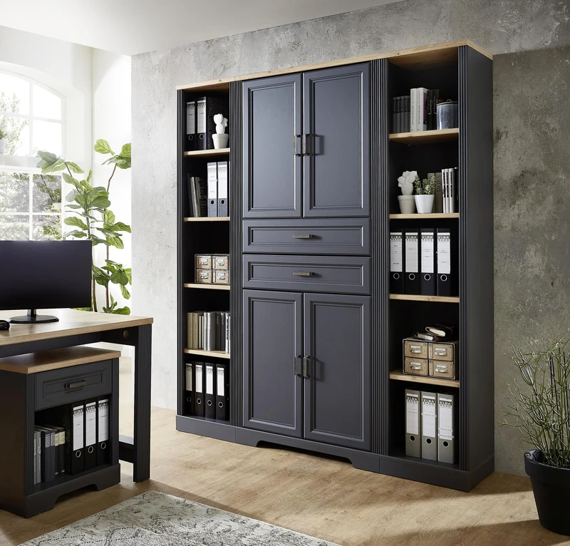 Regal Büroregal JASMIN Graphit Artisan Eiche Nachbildung