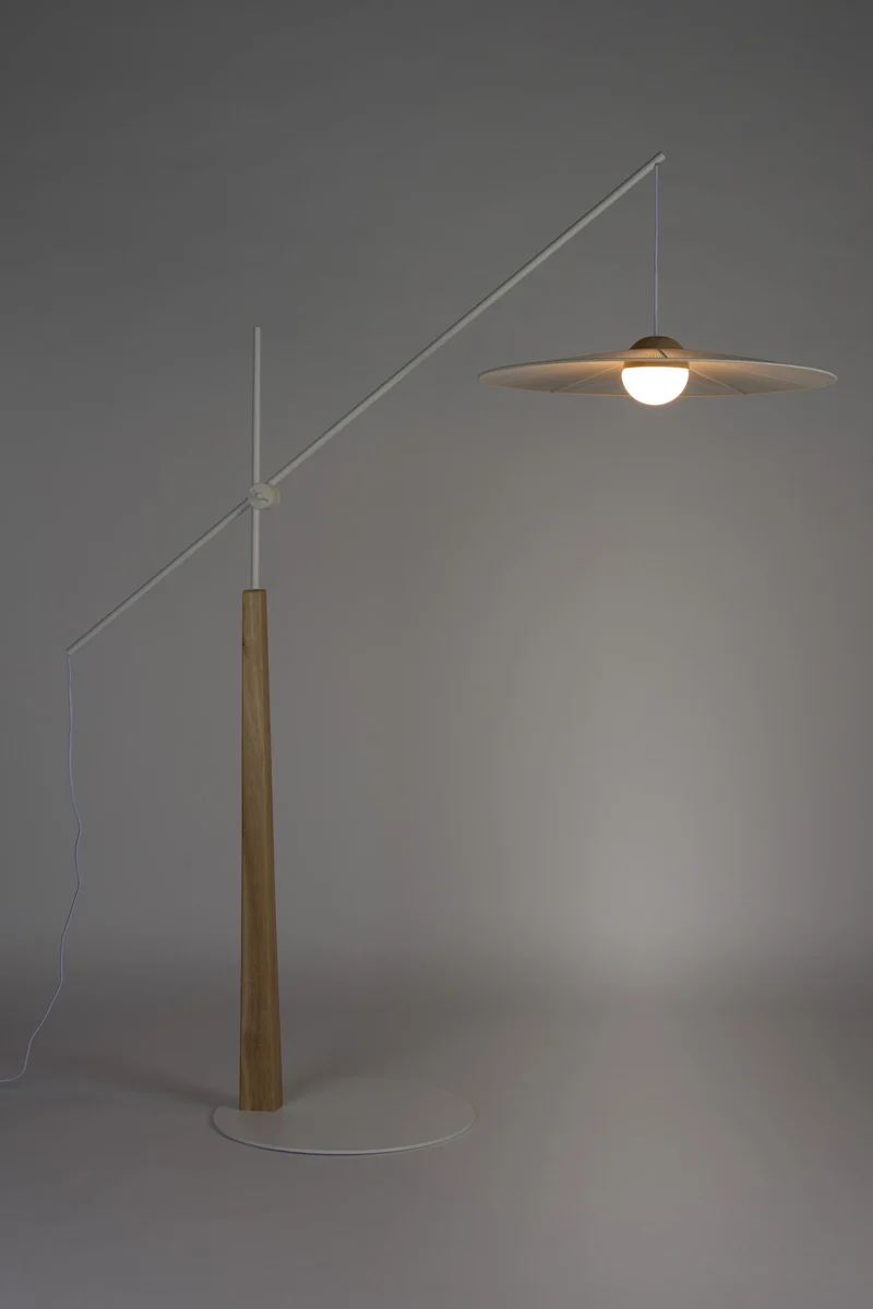 Zuiver Bogenlampe Belle | Verstellbare Stehleuchte mit Stoffschirm