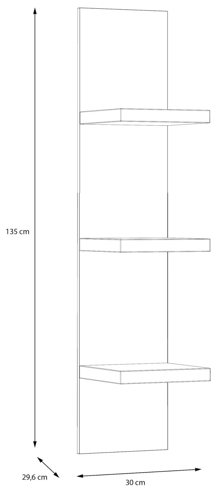 Wandboard LEWISVILLE B03 mit Ablagen Optik: Valencia Oak