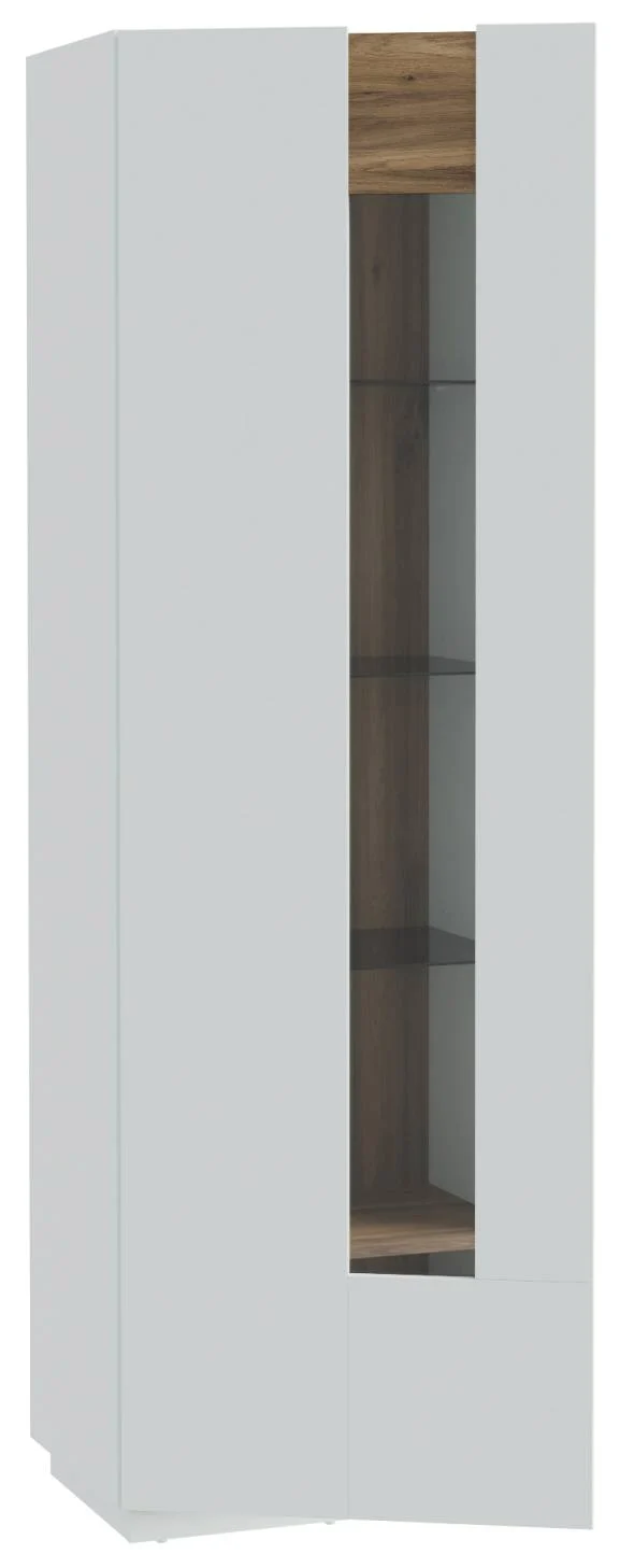 Vitrine LEWISVILLE Schrank 1 Tür Optik: Secret Grey / Valencia Oak