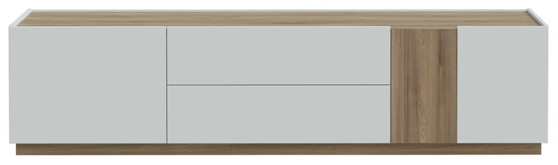 Lowboard LEWISVILLE TV Kommode Optik Hellgrau / Valencia Oak