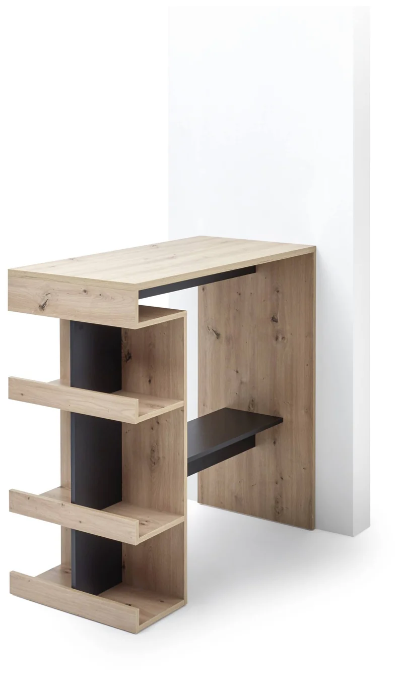 Stehtisch Bartisch Küchenbar SMASH in Artisan Eiche und Schwarz