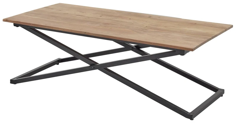 Couchtisch ALLROUND inkl. 2 Tabletts Platte aus Akazie, Metallgestell