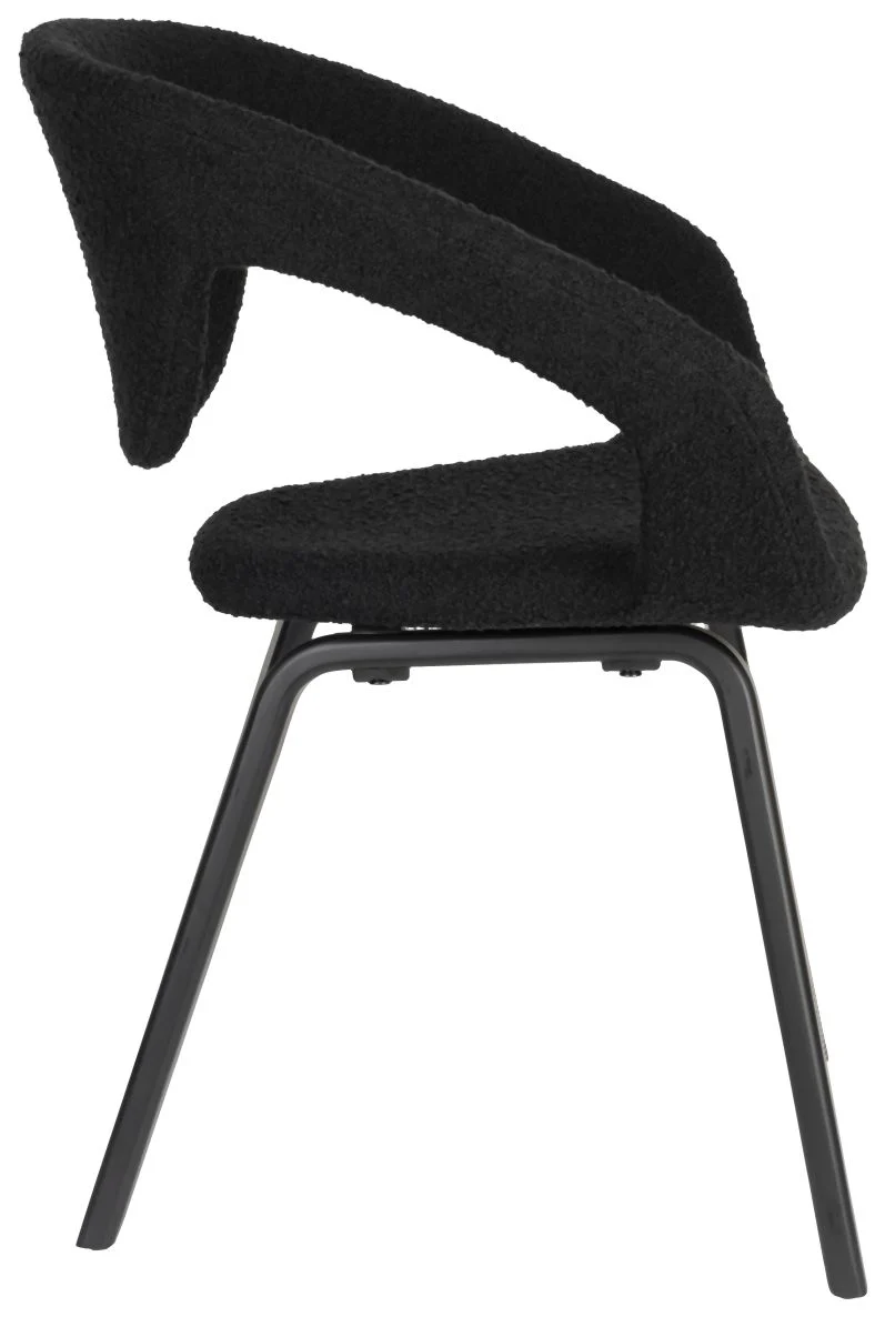 Stuhl Esszimmerstuhl FLEXBACK Bouclé Schwarz von Zuiver