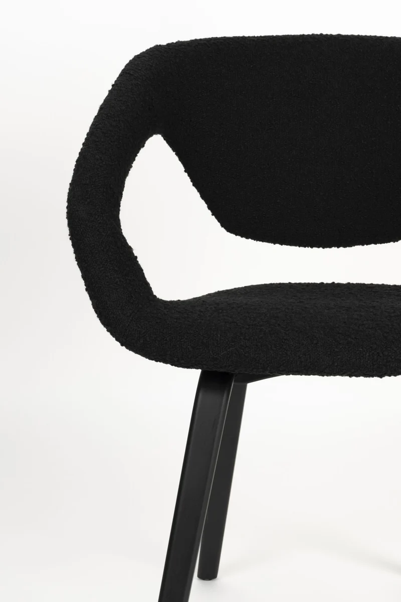 Stuhl Esszimmerstuhl FLEXBACK Bouclé Schwarz von Zuiver