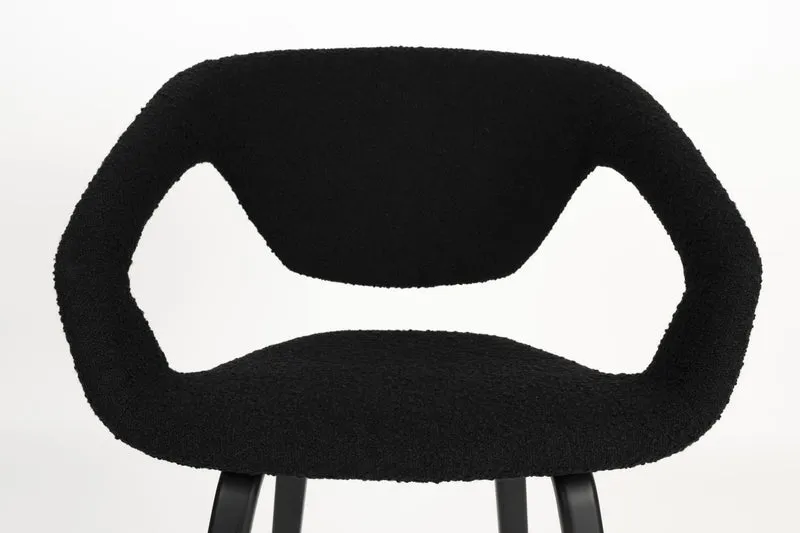 Stuhl Esszimmerstuhl FLEXBACK Bouclé Schwarz von Zuiver