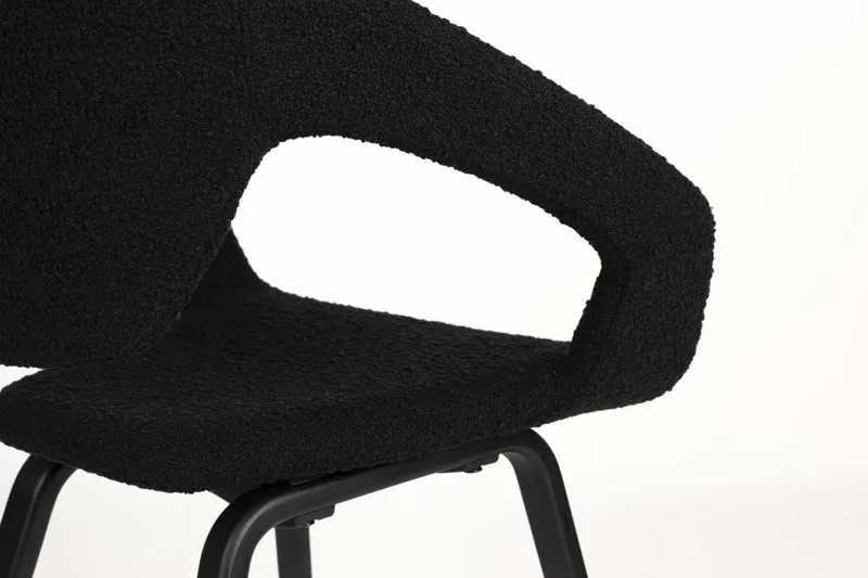 Stuhl Esszimmerstuhl FLEXBACK Bouclé Schwarz von Zuiver