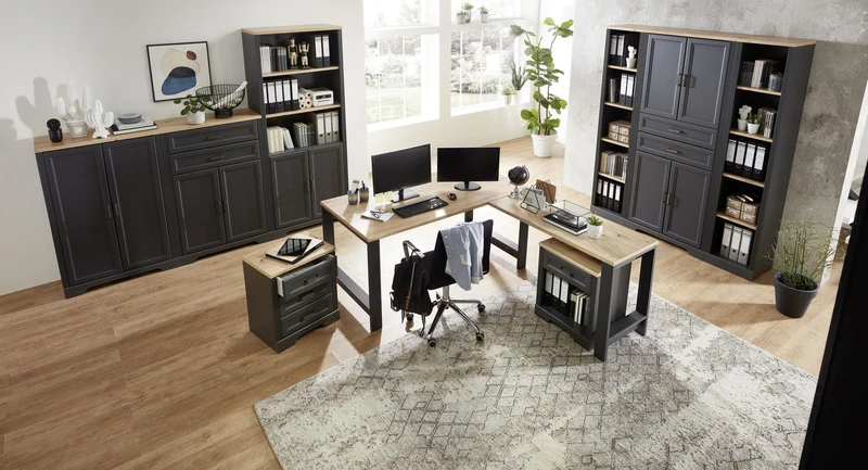 Schreibtisch JASMIN Graphit Artisan Eiche Nachbildung 160 x 80 cm