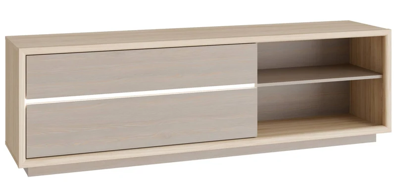 TV Kommode FICAR Lowboard 2 Schubladen Riva Eiche / Imbiah Pine, Forte