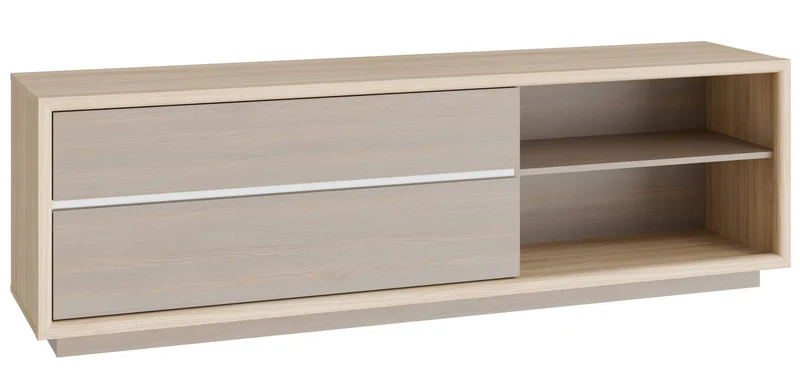 TV Kommode FICAR Lowboard 2 Schubladen Riva Eiche / Imbiah Pine, Forte