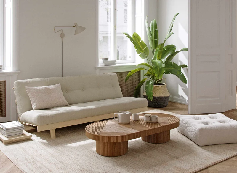 Klappcouch LEAN Funktionssofa Sofa Kiefer massiv unbehandelt von Karup