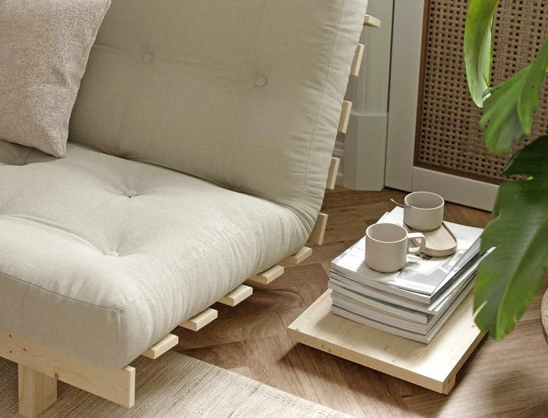 Klappcouch LEAN Funktionssofa Sofa Kiefer massiv unbehandelt von Karup