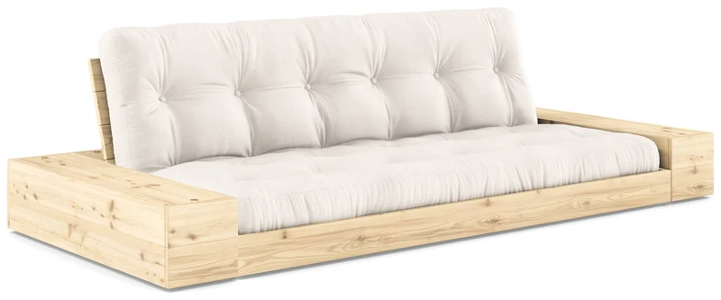 Schlafsofa Ausziehsofa BASE mit Seitenkästen Kiefer massiv lackiert, Karup