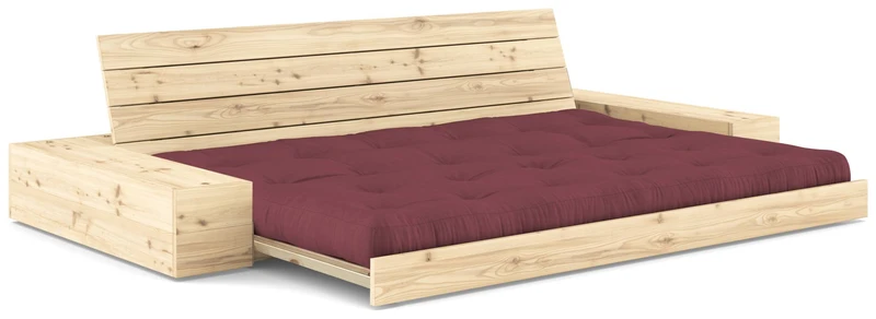 Schlafsofa Ausziehsofa BASE mit Seitenkästen Kiefer massiv lackiert, Karup