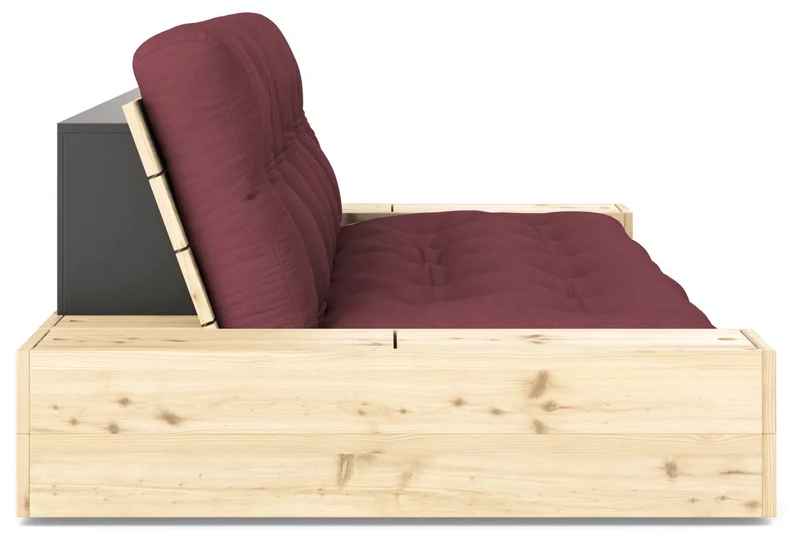 Schlafsofa Ausziehsofa BASE mit Seitenkästen Kiefer massiv lackiert, Karup