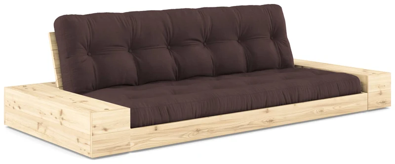 Schlafsofa Ausziehsofa BASE mit Seitenkästen Kiefer massiv lackiert, Karup