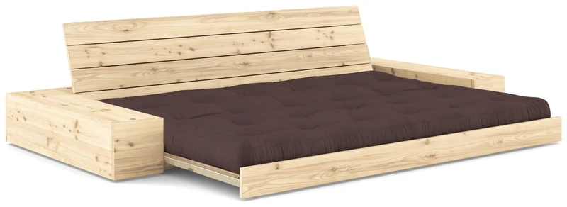 Schlafsofa Ausziehsofa BASE mit Seitenkästen Kiefer massiv lackiert, Karup