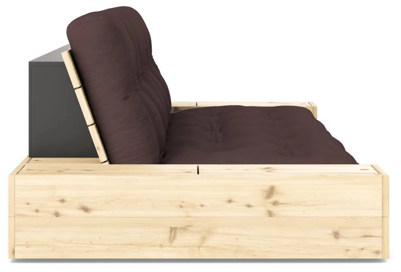 Schlafsofa Ausziehsofa BASE mit Seitenkästen Kiefer massiv lackiert, Karup