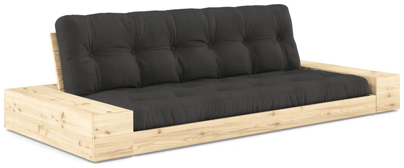 Schlafsofa Ausziehsofa BASE mit Seitenkästen Kiefer massiv lackiert, Karup