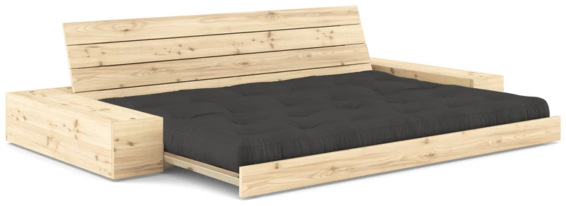 Schlafsofa Ausziehsofa BASE mit Seitenkästen Kiefer massiv lackiert, Karup