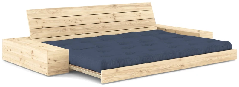 Schlafsofa Ausziehsofa BASE mit Seitenkästen Kiefer massiv lackiert, Karup