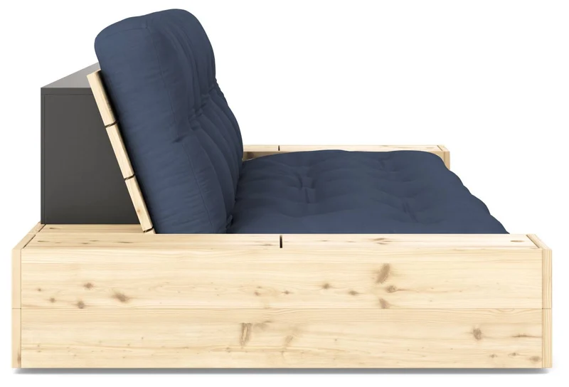 Schlafsofa Ausziehsofa BASE mit Seitenkästen Kiefer massiv lackiert, Karup