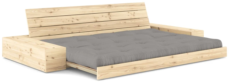Schlafsofa Ausziehsofa BASE mit Seitenkästen Kiefer massiv lackiert, Karup